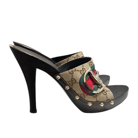 Gucci Canvas Mules Size 10 - Picture 1 of 15